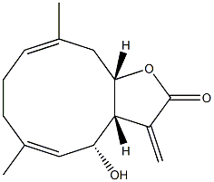 (3aR,4R,5E,9E,11aS)-4-Hydroxy-3a,4,7,8,11,11a-hexahydro-6,10-dimethyl-3-methylenecyclodeca[b]furan-2(3H)-one 结构式