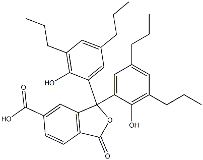 1,3-Dihydro-1,1-bis(2-hydroxy-3,5-dipropylphenyl)-3-oxoisobenzofuran-6-carboxylic acid 结构式