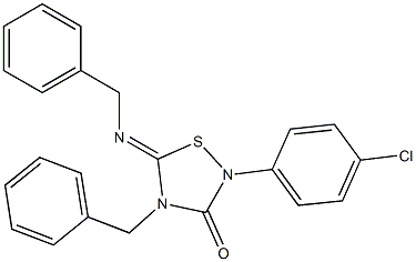 2-(4-Chlorophenyl)-4-benzyl-5-(benzylimino)-1,2,4-thiadiazolidin-3-one 结构式