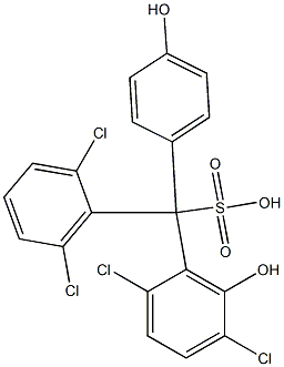 (2,6-Dichlorophenyl)(2,5-dichloro-6-hydroxyphenyl)(4-hydroxyphenyl)methanesulfonic acid 结构式