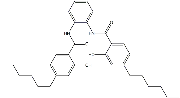 N,N'-Bis(4-hexylsalicyloyl)-o-phenylenediamine 结构式