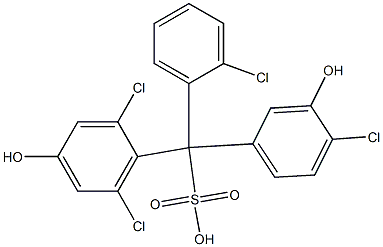 (2-Chlorophenyl)(4-chloro-3-hydroxyphenyl)(2,6-dichloro-4-hydroxyphenyl)methanesulfonic acid 结构式