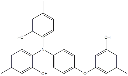N,N-Bis(2-hydroxy-4-methylphenyl)-4-(3-hydroxy-5-methylphenoxy)benzenamine 结构式