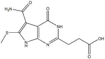 2-(2-Carboxyethyl)-6-(methylthio)-4-oxo-3,4-dihydro-7H-pyrrolo[2,3-d]pyrimidine-5-carboxamide 结构式