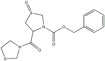 3-Benzyloxycarbonyl-4-[(thiazolidin-3-yl)carbonyl]thiazolidine 1-oxide 结构式