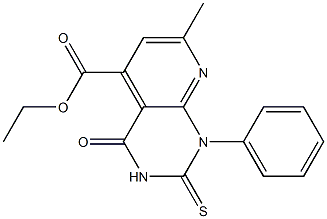 3,4-Dihydro-7-methyl-4-oxo-1-phenyl-2-thioxo-2H-pyrido[2,3-d]pyrimidine-5-carboxylic acid ethyl ester 结构式