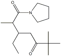 1-(1-Pyrrolidinyl)-3-ethyl-2,6,6-trimethyl-1,5-heptanedione 结构式