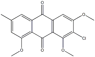 1-Methoxy-3-methyl-6-methoxy-7-chloro-8-methoxy-9,10-anthraquinone 结构式