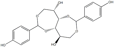 1-O,4-O:3-O,6-O-Bis(4-hydroxybenzylidene)-L-glucitol 结构式