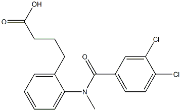 4-[o-(N-Methyl-3,4-dichlorobenzoylamino)phenyl]butyric acid 结构式