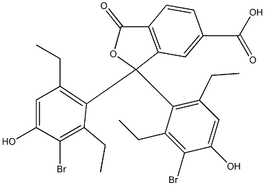 1,1-Bis(3-bromo-2,6-diethyl-4-hydroxyphenyl)-1,3-dihydro-3-oxoisobenzofuran-6-carboxylic acid 结构式