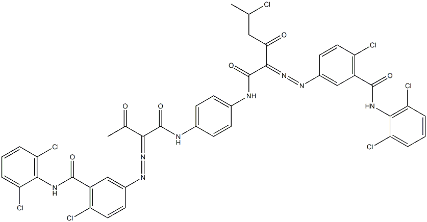 3,3'-[2-(1-Chloroethyl)-1,4-phenylenebis[iminocarbonyl(acetylmethylene)azo]]bis[N-(2,6-dichlorophenyl)-6-chlorobenzamide] 结构式