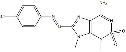 4-Amino-1,7-dimethyl-6-[(4-chlorophenyl)azo]-1H,7H-imidazo[4,5-c][1,2,6]thiadiazine 2,2-dioxide 结构式