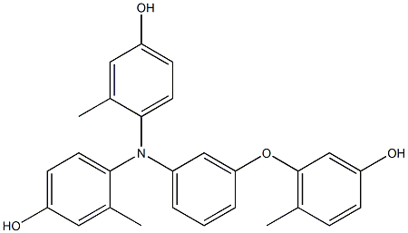 N,N-Bis(4-hydroxy-2-methylphenyl)-3-(3-hydroxy-6-methylphenoxy)benzenamine 结构式