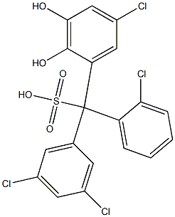 (2-Chlorophenyl)(3,5-dichlorophenyl)(5-chloro-2,3-dihydroxyphenyl)methanesulfonic acid 结构式