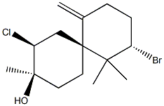 (3R,4S,6S,10S)-10-Bromo-4-chloro-3,11,11-trimethyl-7-methylenespiro[5.5]undecan-3-ol 结构式