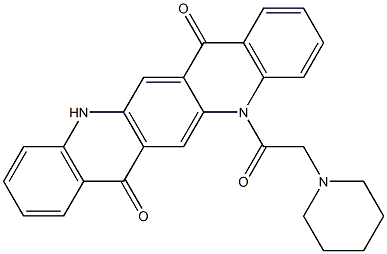 5,12-Dihydro-5-(piperidinomethylcarbonyl)quino[2,3-b]acridine-7,14-dione 结构式