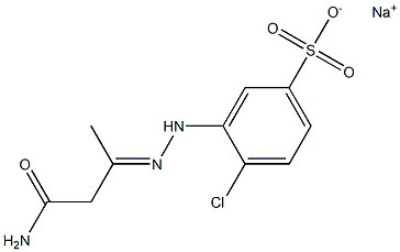 3-[N'-(2-Carbamoyl-1-methylethylidene)hydrazino]-4-chlorobenzenesulfonic acid sodium salt 结构式