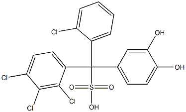 (2-Chlorophenyl)(2,3,4-trichlorophenyl)(3,4-dihydroxyphenyl)methanesulfonic acid 结构式