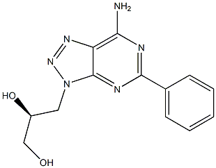 (S)-3-[7-Amino-5-phenyl-3H-1,2,3-triazolo[4,5-d]pyrimidin-3-yl]propane-1,2-diol 结构式