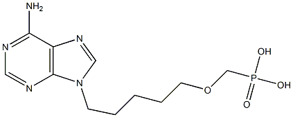 [5-(6-Amino-9H-purin-9-yl)pentyloxy]methylphosphonic acid 结构式