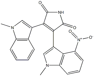 3-(4-Nitro-1-methyl-1H-indol-3-yl)-4-(1-methyl-1H-indol-3-yl)-1H-pyrrole-2,5-dione 结构式