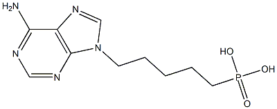 6-Amino-9-(5-phosphonopentyl)-9H-purine 结构式