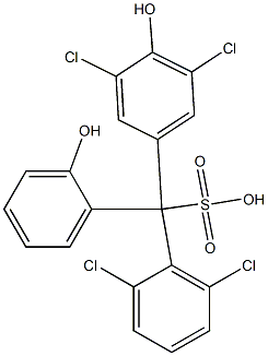 (2,6-Dichlorophenyl)(3,5-dichloro-4-hydroxyphenyl)(2-hydroxyphenyl)methanesulfonic acid 结构式