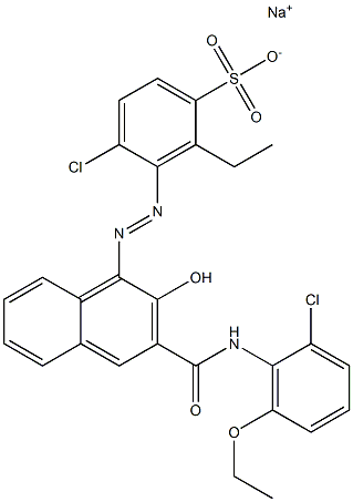 4-Chloro-2-ethyl-3-[[3-[[(2-chloro-6-ethoxyphenyl)amino]carbonyl]-2-hydroxy-1-naphtyl]azo]benzenesulfonic acid sodium salt 结构式