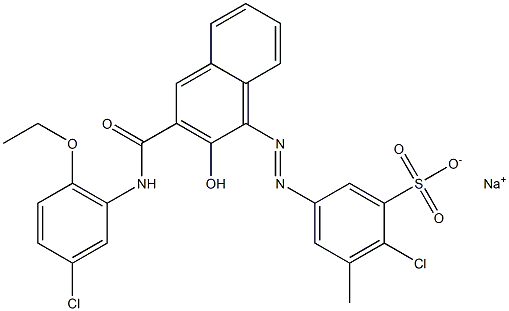 2-Chloro-3-methyl-5-[[3-[[(3-chloro-6-ethoxyphenyl)amino]carbonyl]-2-hydroxy-1-naphtyl]azo]benzenesulfonic acid sodium salt 结构式