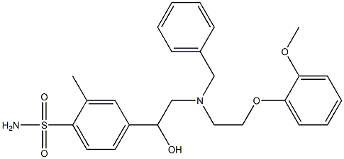 4-[2-[Benzyl[2-(2-methoxyphenoxy)ethyl]amino]-1-hydroxyethyl]-2-methylbenzenesulfonamide 结构式