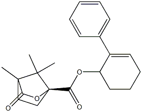 (1S)-4,7,7-Trimethyl-3-oxo-2-oxabicyclo[2.2.1]heptane-1-carboxylic acid 2-phenyl-2-cyclohexen-1-yl ester 结构式
