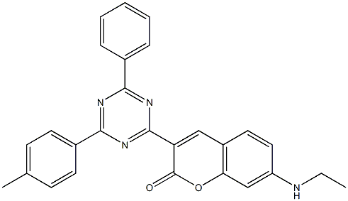 3-[6-Phenyl-4-(4-methylphenyl)-1,3,5-triazin-2-yl]-7-(ethylamino)coumarin 结构式