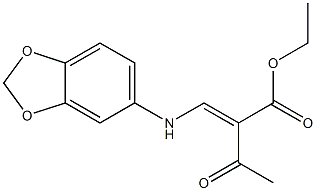 2-Acetyl-3-[(1,3-benzodioxol-5-yl)amino]propenoic acid ethyl ester 结构式