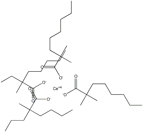 Cerium(IV)bis(2,2-dimethyloctanoate)(2-ethyl-2-methylheptanoate)(2-methyl-2-propylhexanoate) 结构式