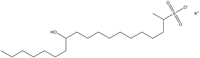 12-Hydroxynonadecane-2-sulfonic acid potassium salt 结构式