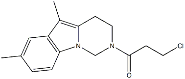 2-(3-Chloropropionyl)-5,7-dimethyl-1,2,3,4-tetrahydropyrimido[1,6-a]indole 结构式