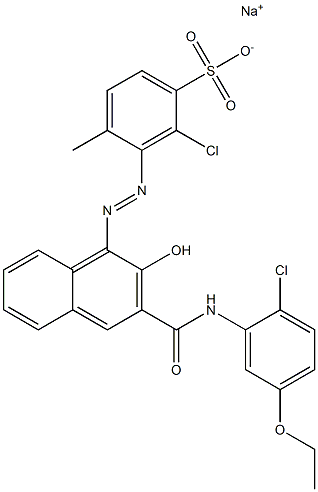 2-Chloro-4-methyl-3-[[3-[[(2-chloro-5-ethoxyphenyl)amino]carbonyl]-2-hydroxy-1-naphtyl]azo]benzenesulfonic acid sodium salt 结构式