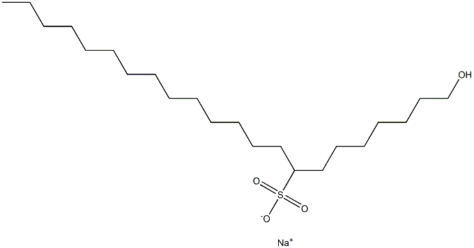 1-Hydroxydocosane-8-sulfonic acid sodium salt 结构式