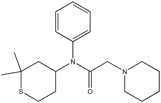 N-(2,2-Dimethyltetrahydro-2H-thiopyran-4-yl)-N-phenyl-1-piperidineacetamide 结构式