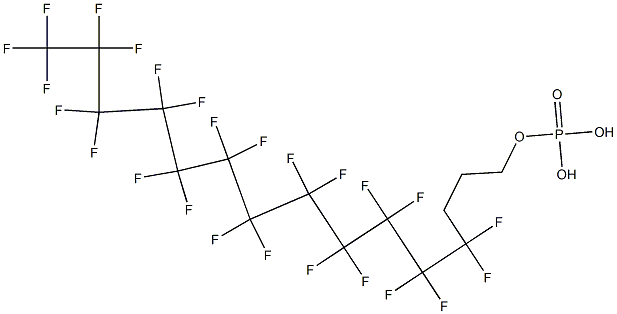 Phosphoric acid hydrogen (4,4,5,5,6,6,7,7,8,8,9,9,10,10,11,11,12,12,13,13,14,14,15,15,15-pentacosafluoropentadecan-1-yl) ester 结构式