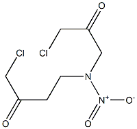 1-Chloro-4-[N-(3-chloro-2-oxopropyl)-N-nitroamino]-2-butanone 结构式