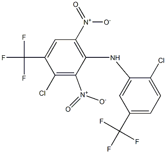 3-Chloro-4-trifluoromethyl-2,6-dinitro-N-[2-chloro-5-trifluoromethylphenyl]benzenamine 结构式