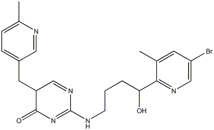 2-[[4-Hydroxy-4-(3-methyl-5-bromo-2-pyridinyl)butyl]amino]-5-[(6-methyl-3-pyridinyl)methyl]pyrimidin-4(5H)-one 结构式