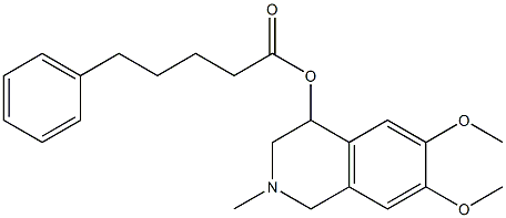 1,2,3,4-Tetrahydro-2-methyl-6,7-dimethoxyisoquinolin-4-ol 5-phenylvalerate 结构式