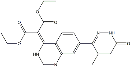 2-[[3,4-Dihydro-7-[(2,3,4,5-tetrahydro-5-methyl-3-oxopyridazin)-6-yl]quinazolin]-4-ylidene]propanedioic acid diethyl ester 结构式