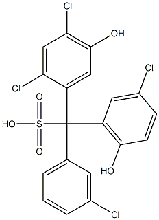 (3-Chlorophenyl)(3-chloro-6-hydroxyphenyl)(2,4-dichloro-5-hydroxyphenyl)methanesulfonic acid 结构式