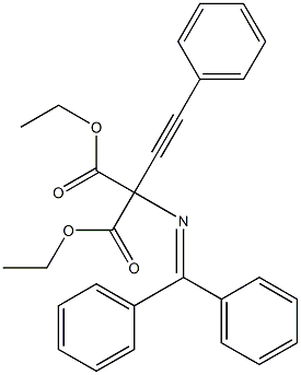 2-[(Diphenylmethylene)amino]-2-(phenylethynyl)malonic acid diethyl ester 结构式