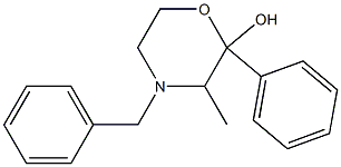 3-Methyl-2-phenyl-4-(phenylmethyl)morpholin-2-ol 结构式