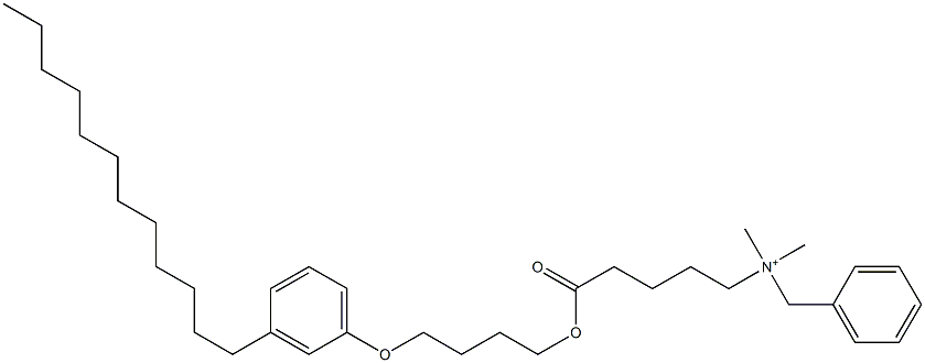 N,N-Dimethyl-N-benzyl-N-[4-[[4-(3-dodecylphenyloxy)butyl]oxycarbonyl]butyl]aminium 结构式